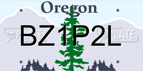 BZ1P2L Oregon License Plate