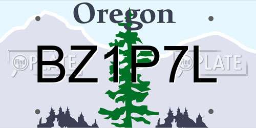 BZ1P7L Oregon License Plate