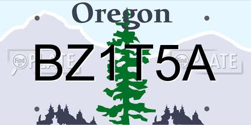 BZ1T5A Oregon License Plate