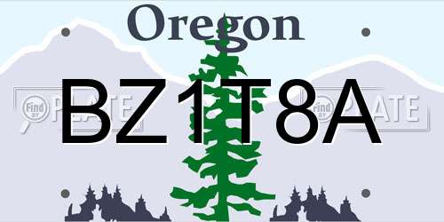 BZ1T8A Oregon License Plate