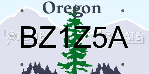 BZ1Z5A Oregon License Plate