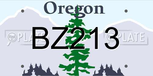 BZ213 Oregon License Plate