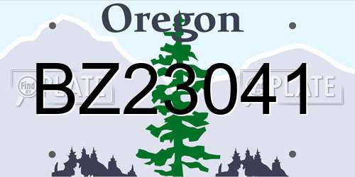 BZ23041 Oregon License Plate