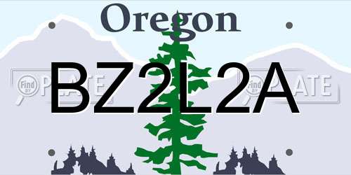 BZ2L2A Oregon License Plate