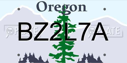 BZ2L7A Oregon License Plate