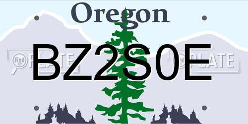 BZ2S0E Oregon License Plate