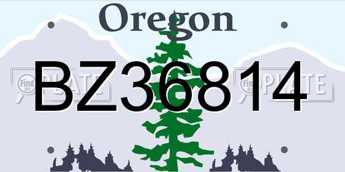 BZ36814 Oregon License Plate