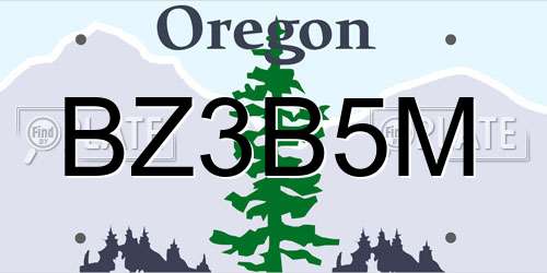 BZ3B5M Oregon License Plate