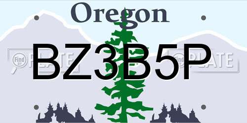 BZ3B5P Oregon License Plate