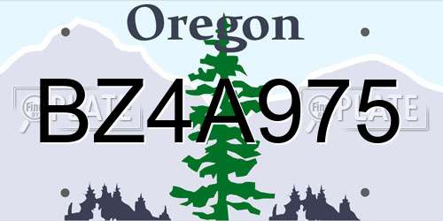 BZ4A975 Oregon License Plate