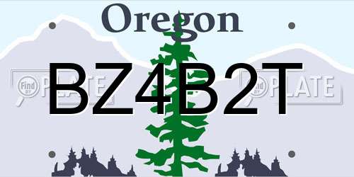 BZ4B2T Oregon License Plate
