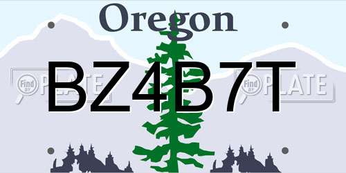 BZ4B7T Oregon License Plate