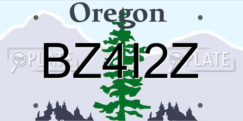 BZ4I2Z Oregon License Plate
