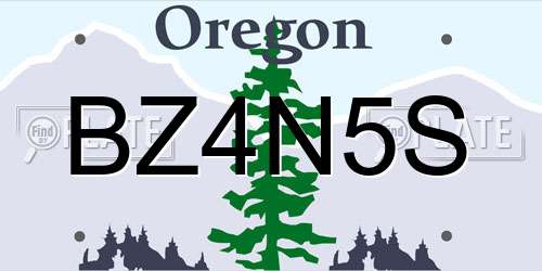 BZ4N5S Oregon License Plate