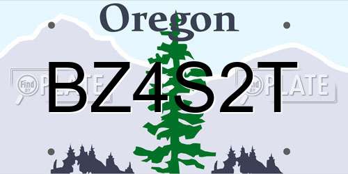 BZ4S2T Oregon License Plate