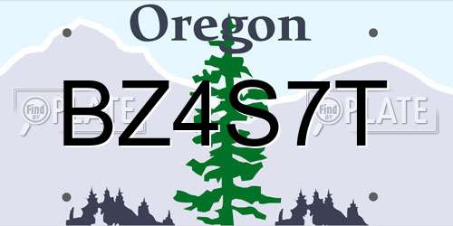 BZ4S7T Oregon License Plate
