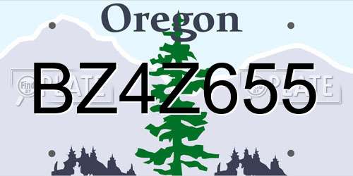 BZ4Z655 Oregon License Plate