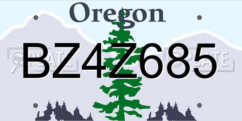 BZ4Z685 Oregon License Plate