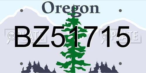 BZ51715 Oregon License Plate