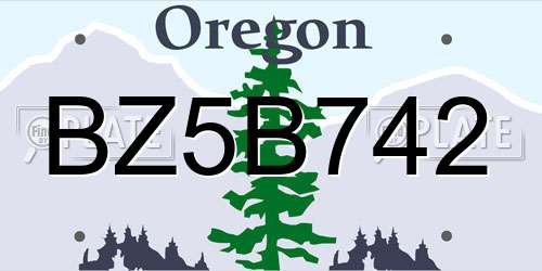 BZ5B742 Oregon License Plate
