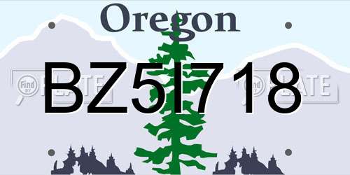 BZ5I718 Oregon License Plate