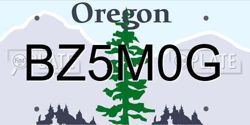 BZ5M0G Oregon License Plate