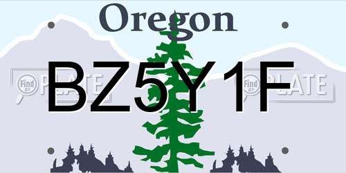 BZ5Y1F Oregon License Plate