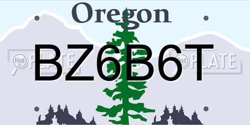 BZ6B6T Oregon License Plate