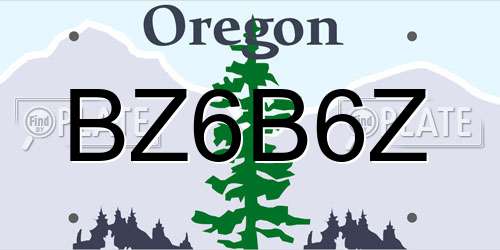 BZ6B6Z Oregon License Plate