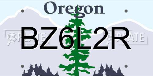BZ6L2R Oregon License Plate