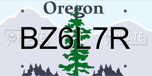 BZ6L7R Oregon License Plate