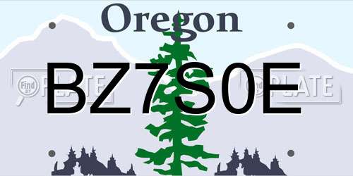 BZ7S0E Oregon License Plate