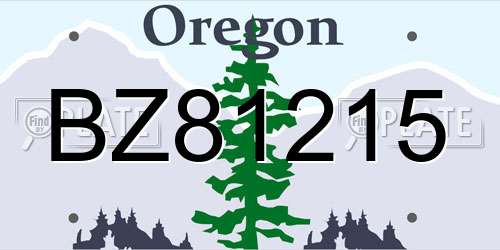BZ81215 Oregon License Plate