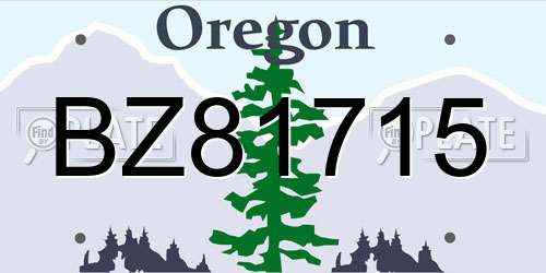 BZ81715 Oregon License Plate
