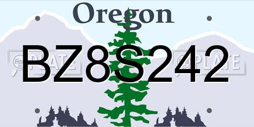 BZ8S242 Oregon License Plate