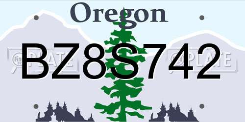 BZ8S742 Oregon License Plate