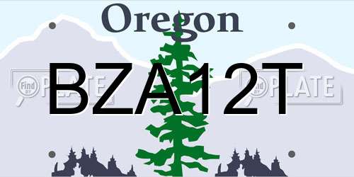 BZA12T Oregon License Plate