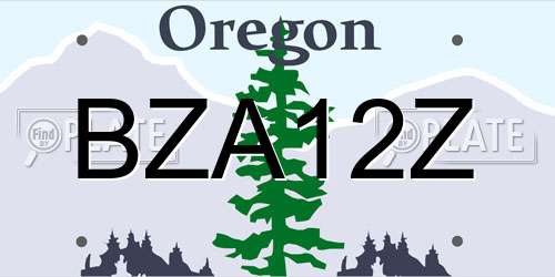 BZA12Z Oregon License Plate