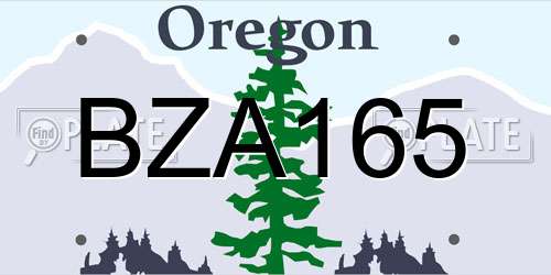 BZA165 Oregon License Plate