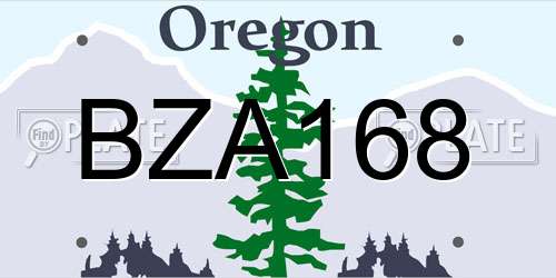 BZA168 Oregon License Plate
