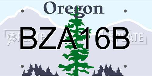 BZA16B Oregon License Plate