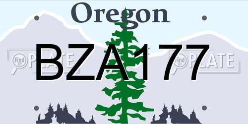 BZA177 Oregon License Plate