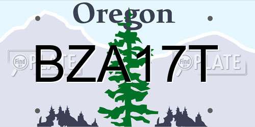 BZA17T Oregon License Plate