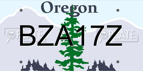 BZA17Z Oregon License Plate