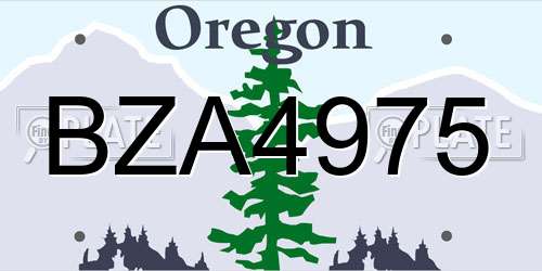 BZA4975 Oregon License Plate