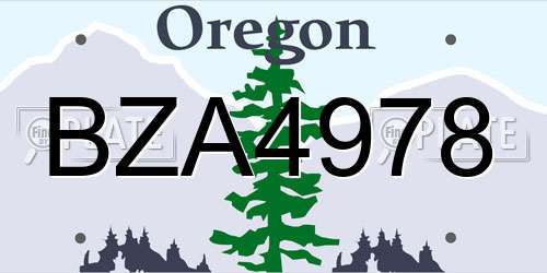 BZA4978 Oregon License Plate