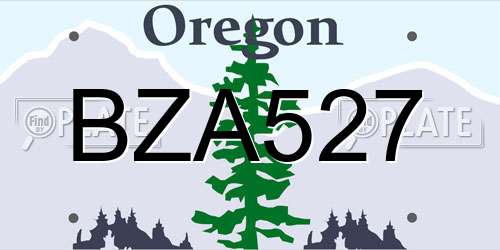 BZA527 Oregon License Plate