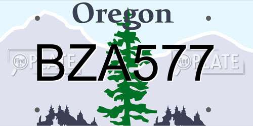 BZA577 Oregon License Plate