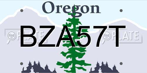 BZA57T Oregon License Plate