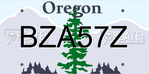 BZA57Z Oregon License Plate